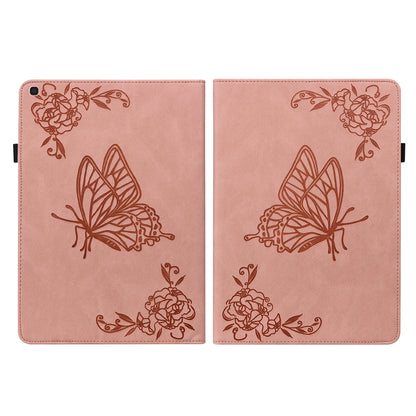 Tablet Case with Imprinted Butterfly Flower Pattern Shockproof PU Leather Stand Cards Slot Cover for Samsung Galaxy Tab A 10.1 (2019) T510 T515