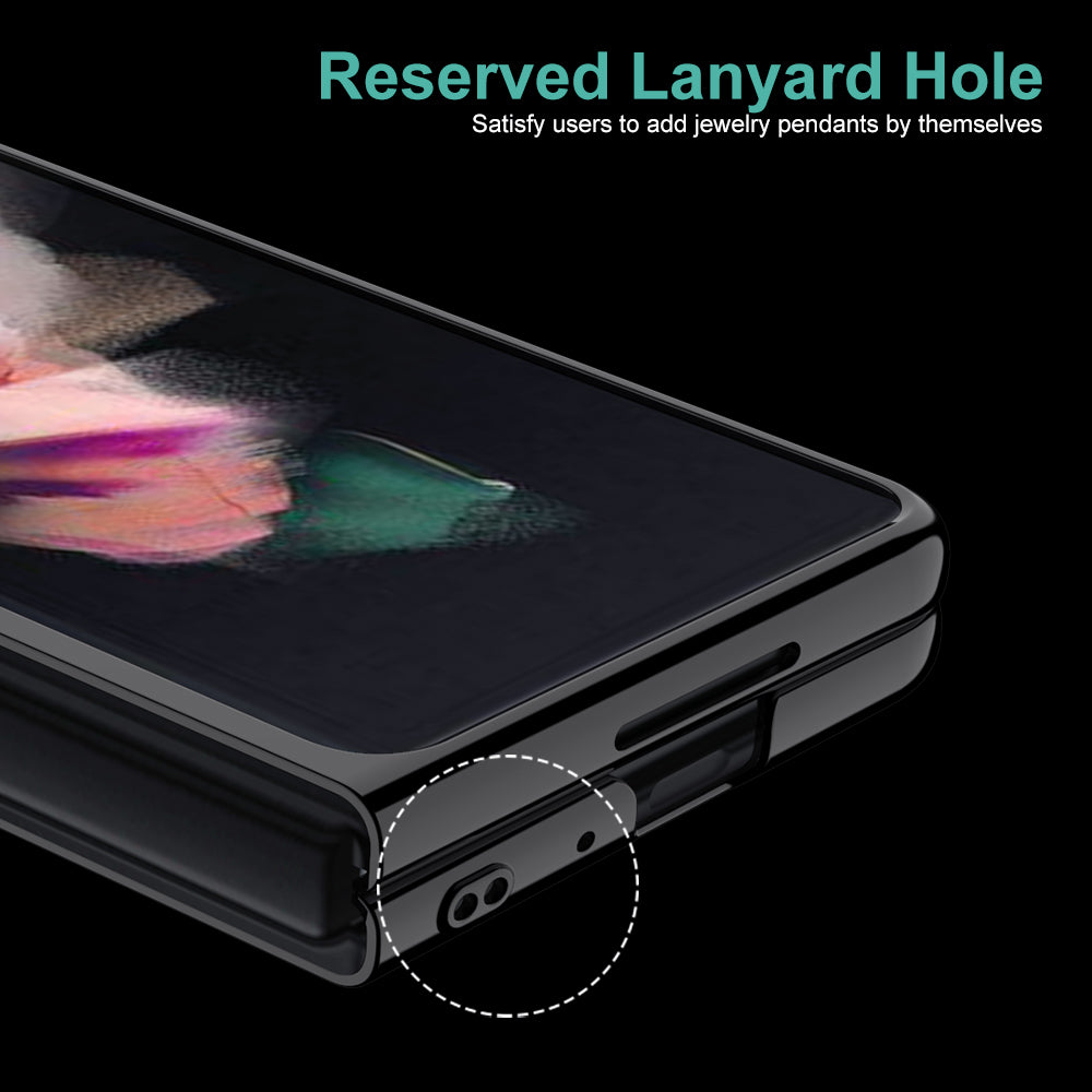 GKK Electroplating PC Foldable Case with Tempered Glass Screen Film for Samsung Galaxy Z Fold3 5G