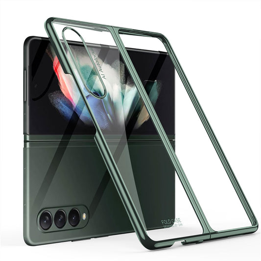 GKK Electroplating PC Foldable Case with Tempered Glass Screen Film for Samsung Galaxy Z Fold3 5G