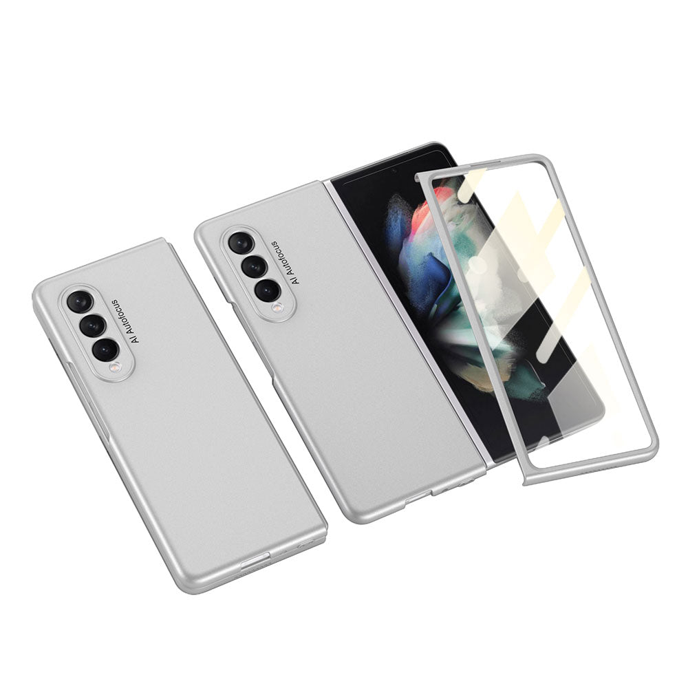 GKK All-Inclusive Hard PC Foldable Case with HD Tempered Glass Screen Film for Samsung Galaxy Z Fold3 5G