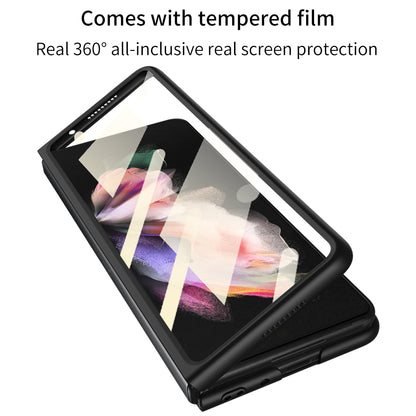 GKK All-Inclusive Hard PC Foldable Case with HD Tempered Glass Screen Film for Samsung Galaxy Z Fold3 5G