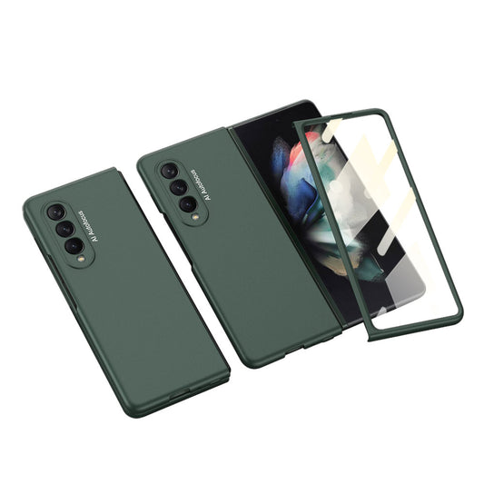 GKK All-Inclusive Hard PC Foldable Case with HD Tempered Glass Screen Film for Samsung Galaxy Z Fold3 5G