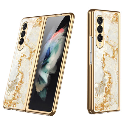 GKK Painted Pattern Printing IMD Tempered Glass Back + Hard PC Shockproof Anti-Scratch Protective Cover for Samsung Galaxy Z Fold3 5G