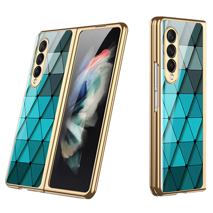 GKK Painted Pattern Printing IMD Tempered Glass Back + Hard PC Shockproof Anti-Scratch Protective Cover for Samsung Galaxy Z Fold3 5G