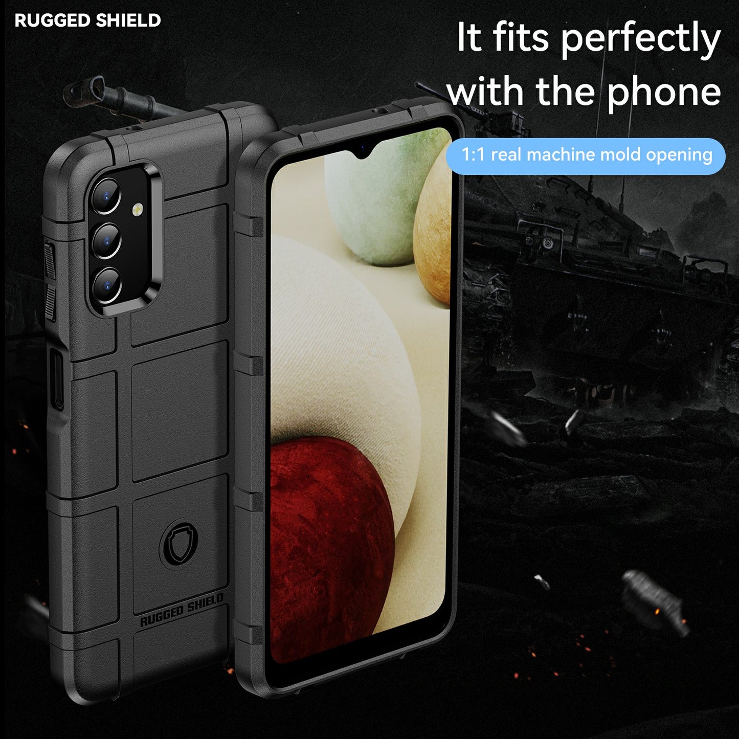For Samsung Galaxy A13 4G / 5G / M13 5G / A04s 4G (164.7 x 76.7 x 9.1 mm) Rugged Square Grid Design Drop-proof TPU Phone Case Cover Protector