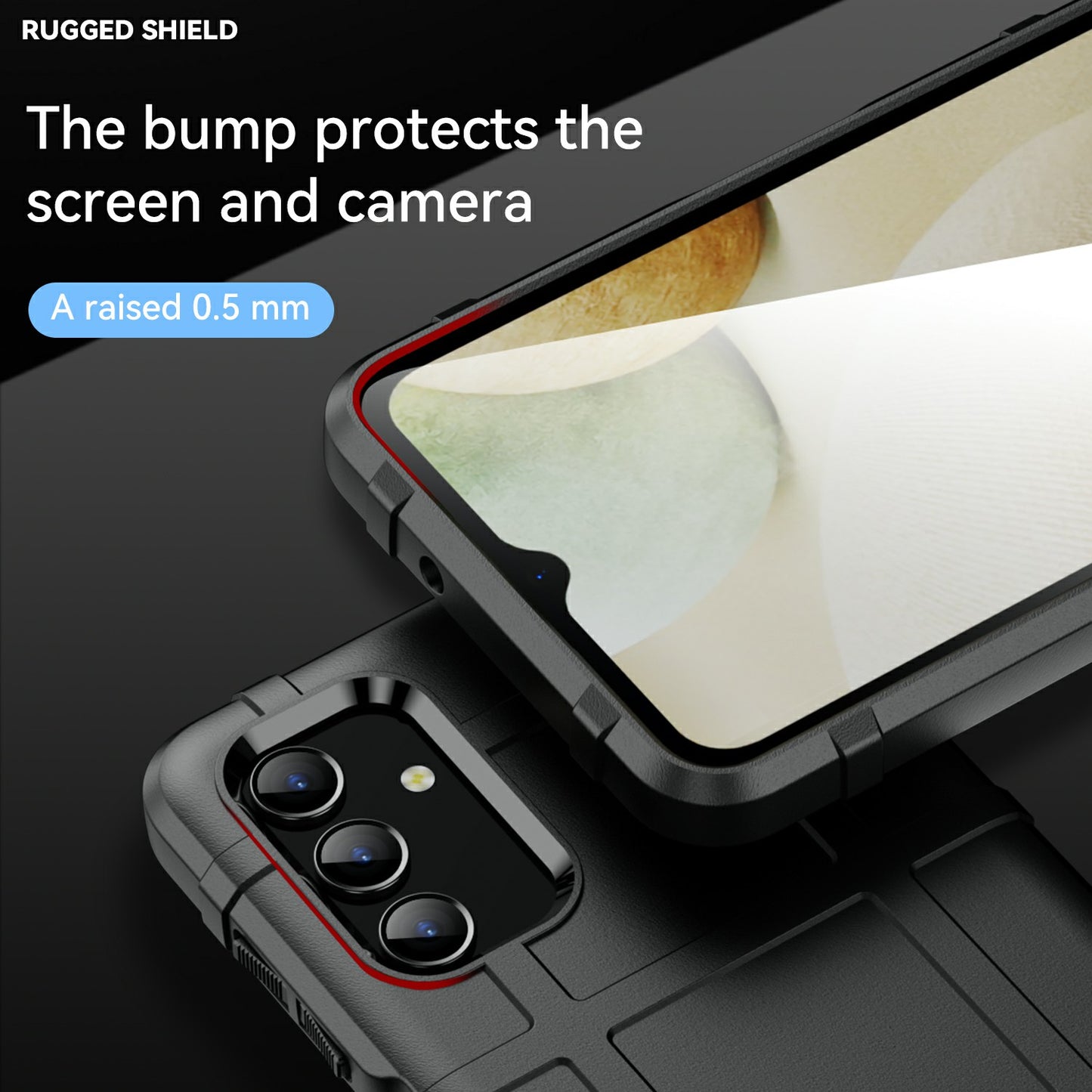 For Samsung Galaxy A13 4G / 5G / M13 5G / A04s 4G (164.7 x 76.7 x 9.1 mm) Rugged Square Grid Design Drop-proof TPU Phone Case Cover Protector