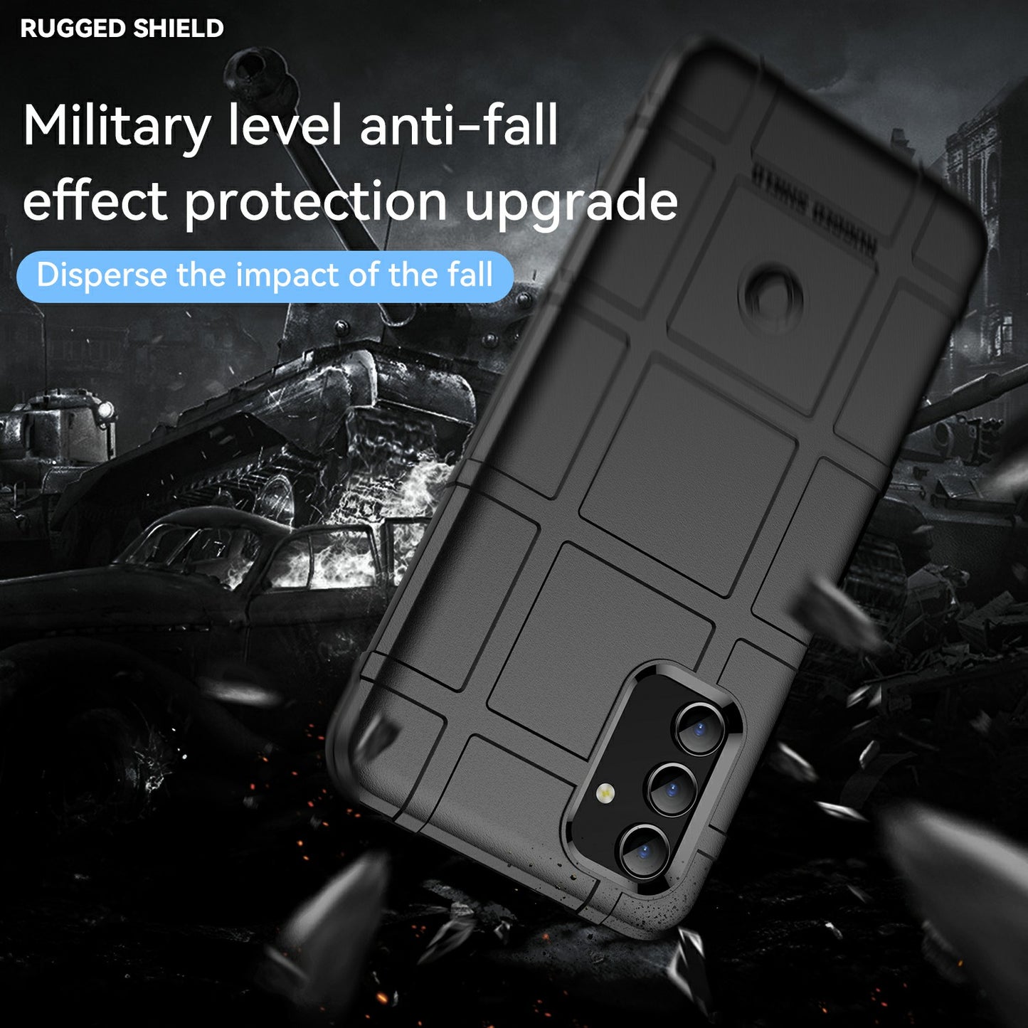 For Samsung Galaxy A13 4G / 5G / M13 5G / A04s 4G (164.7 x 76.7 x 9.1 mm) Rugged Square Grid Design Drop-proof TPU Phone Case Cover Protector