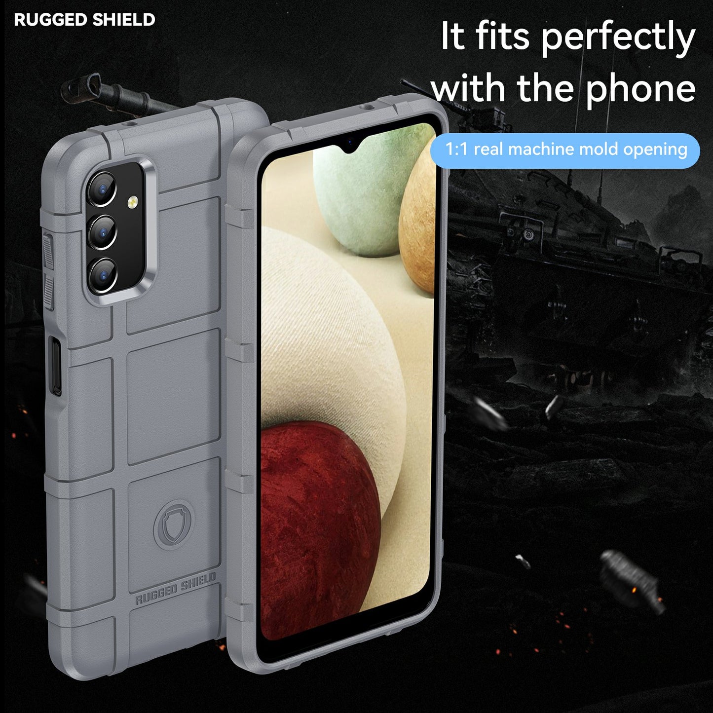 For Samsung Galaxy A13 4G / 5G / M13 5G / A04s 4G (164.7 x 76.7 x 9.1 mm) Rugged Square Grid Design Drop-proof TPU Phone Case Cover Protector