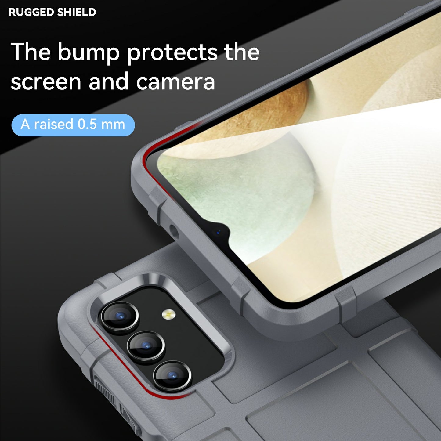 For Samsung Galaxy A13 4G / 5G / M13 5G / A04s 4G (164.7 x 76.7 x 9.1 mm) Rugged Square Grid Design Drop-proof TPU Phone Case Cover Protector