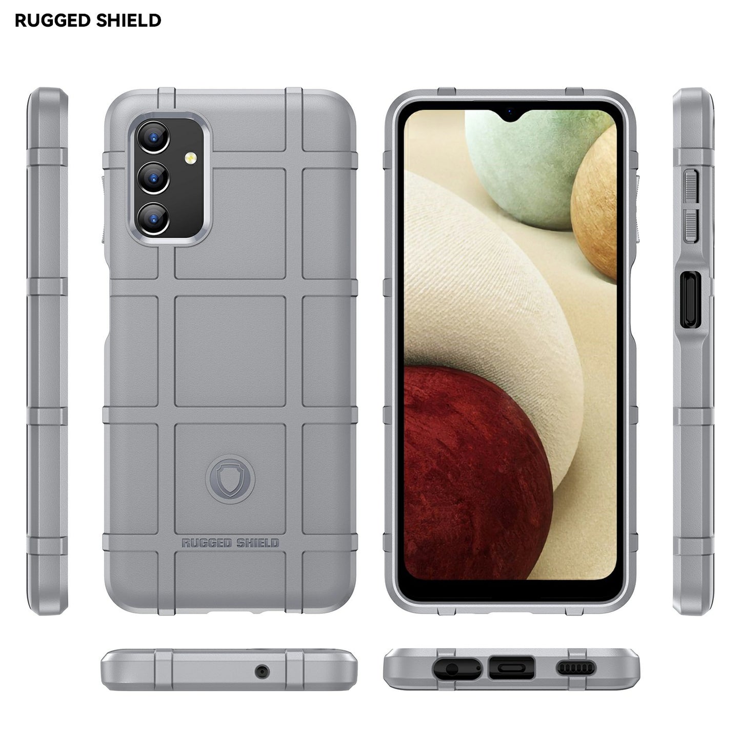For Samsung Galaxy A13 4G / 5G / M13 5G / A04s 4G (164.7 x 76.7 x 9.1 mm) Rugged Square Grid Design Drop-proof TPU Phone Case Cover Protector