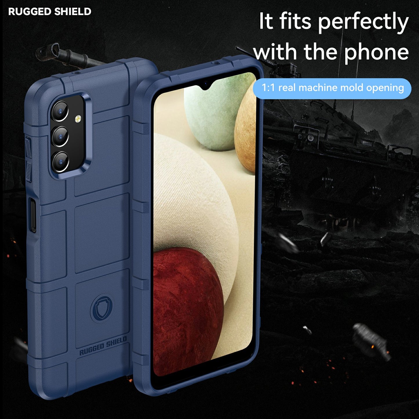 For Samsung Galaxy A13 4G / 5G / M13 5G / A04s 4G (164.7 x 76.7 x 9.1 mm) Rugged Square Grid Design Drop-proof TPU Phone Case Cover Protector