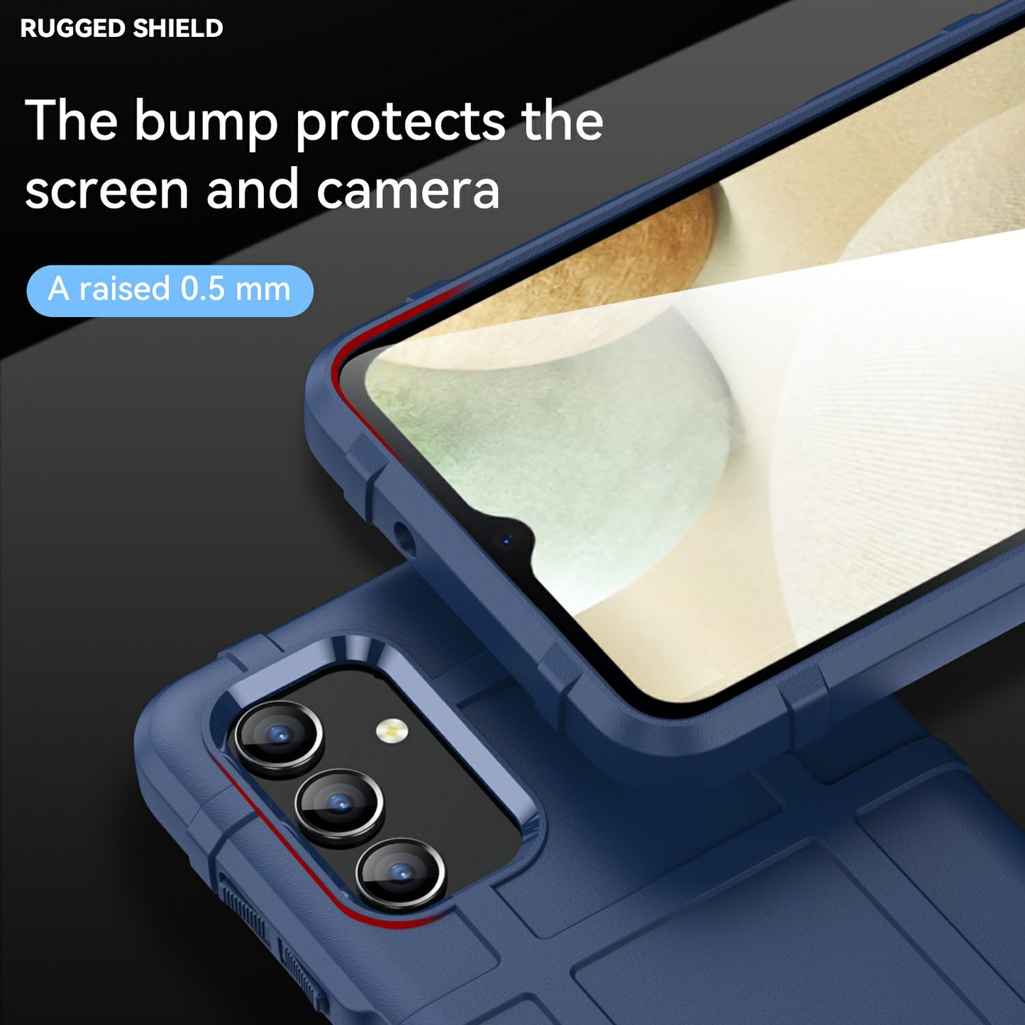 For Samsung Galaxy A13 4G / 5G / M13 5G / A04s 4G (164.7 x 76.7 x 9.1 mm) Rugged Square Grid Design Drop-proof TPU Phone Case Cover Protector