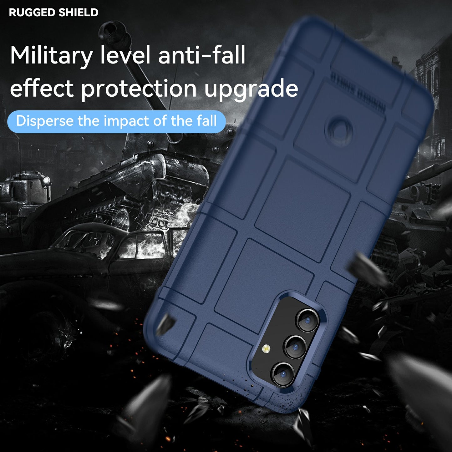 For Samsung Galaxy A13 4G / 5G / M13 5G / A04s 4G (164.7 x 76.7 x 9.1 mm) Rugged Square Grid Design Drop-proof TPU Phone Case Cover Protector