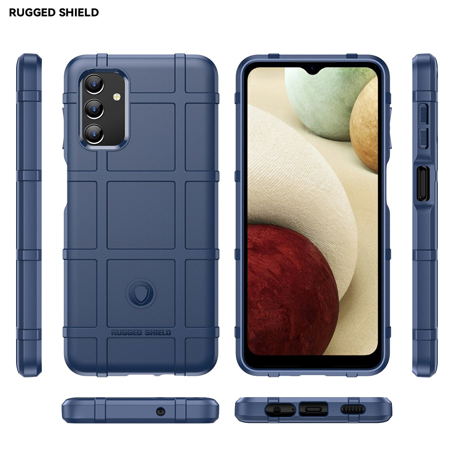 For Samsung Galaxy A13 4G / 5G / M13 5G / A04s 4G (164.7 x 76.7 x 9.1 mm) Rugged Square Grid Design Drop-proof TPU Phone Case Cover Protector