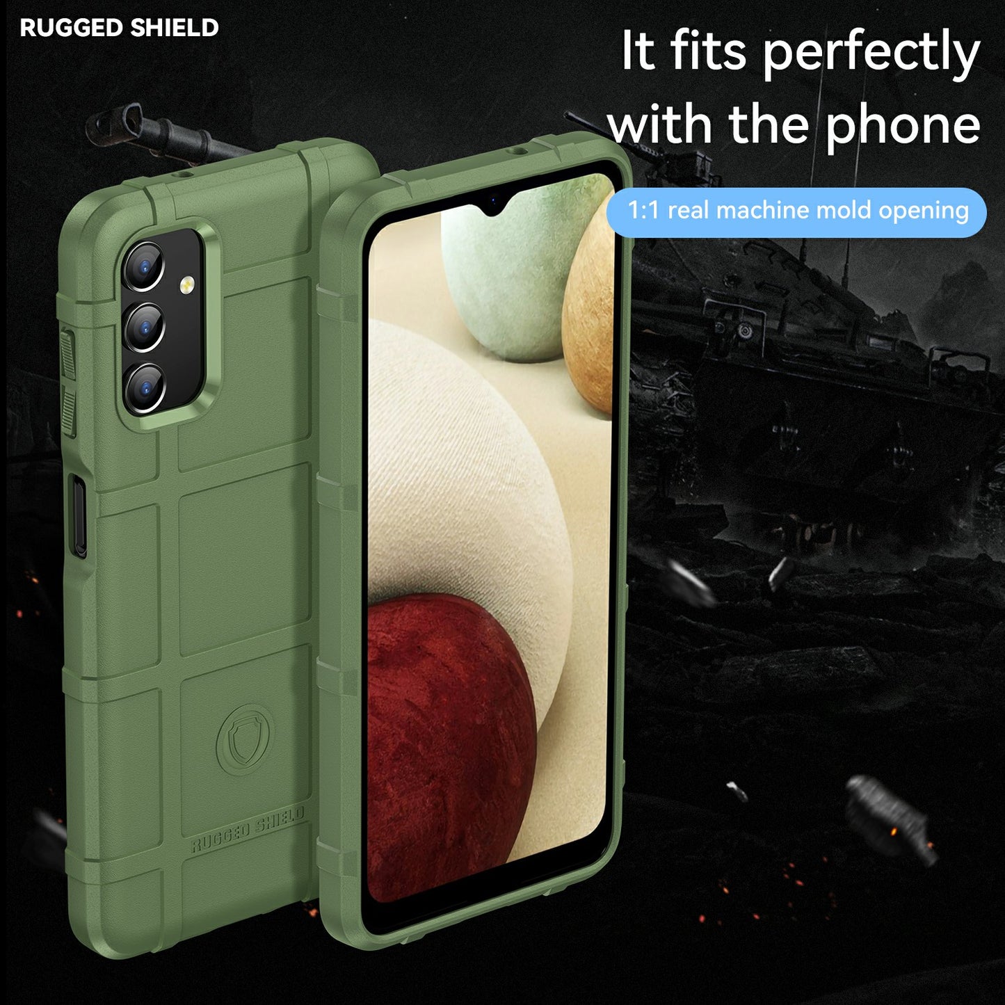 For Samsung Galaxy A13 4G / 5G / M13 5G / A04s 4G (164.7 x 76.7 x 9.1 mm) Rugged Square Grid Design Drop-proof TPU Phone Case Cover Protector