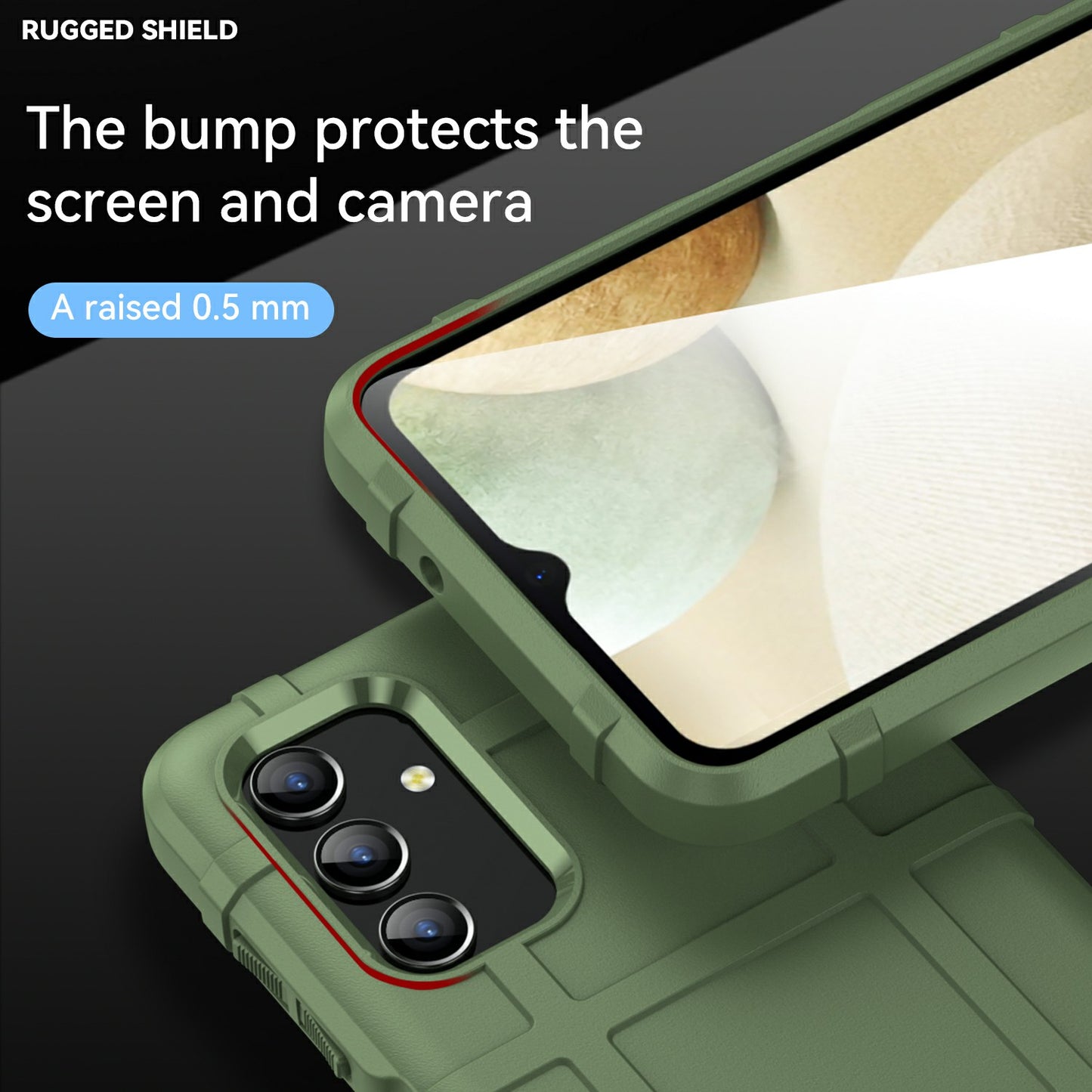 For Samsung Galaxy A13 4G / 5G / M13 5G / A04s 4G (164.7 x 76.7 x 9.1 mm) Rugged Square Grid Design Drop-proof TPU Phone Case Cover Protector