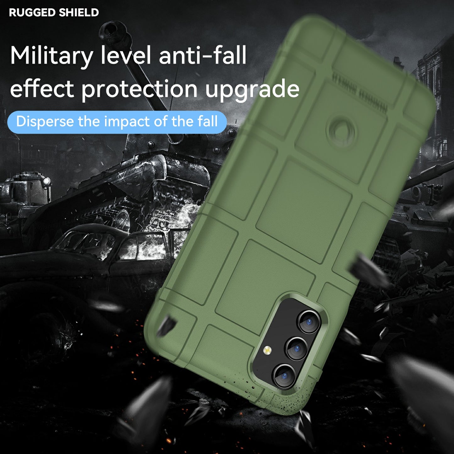 For Samsung Galaxy A13 4G / 5G / M13 5G / A04s 4G (164.7 x 76.7 x 9.1 mm) Rugged Square Grid Design Drop-proof TPU Phone Case Cover Protector