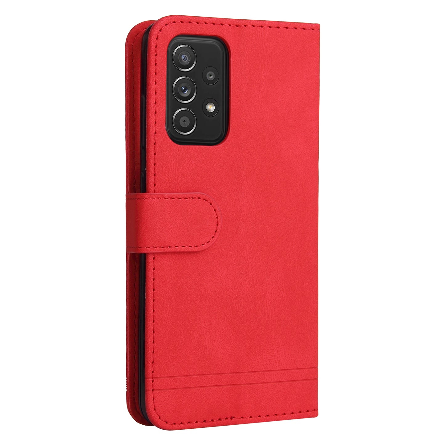 Tree Pattern Metal Button Flip Phone Case PU Leather Wallet Stand Cover for Samsung Galaxy A52 5G/4G/A52s 5G