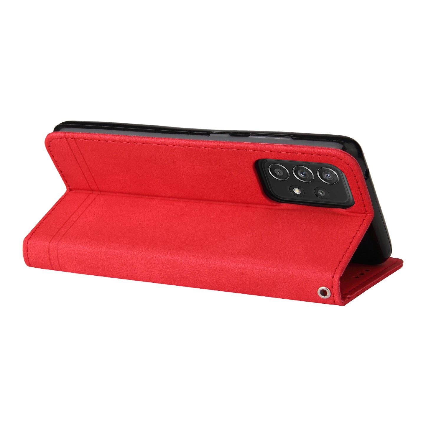 Tree Pattern Metal Button Flip Phone Case PU Leather Wallet Stand Cover for Samsung Galaxy A52 5G/4G/A52s 5G