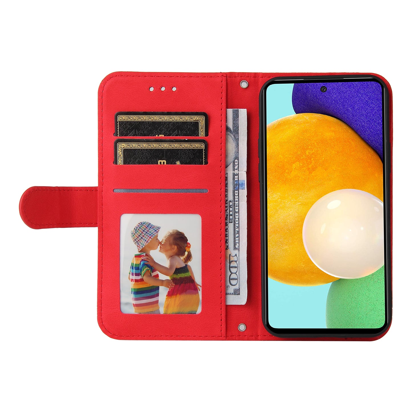 Tree Pattern Metal Button Flip Phone Case PU Leather Wallet Stand Cover for Samsung Galaxy A52 5G/4G/A52s 5G