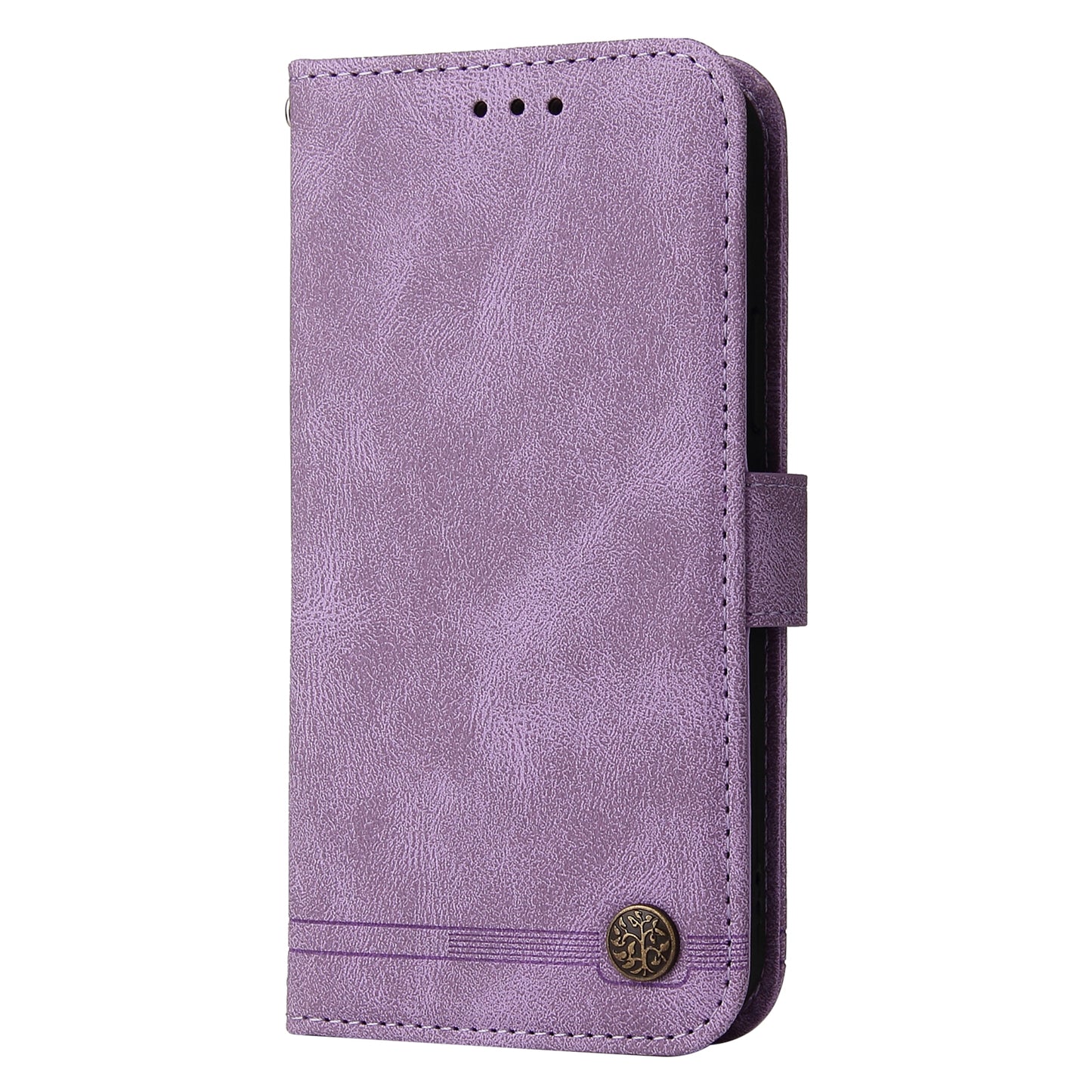 Tree Pattern Metal Button Flip Phone Case PU Leather Wallet Stand Cover for Samsung Galaxy A52 5G/4G/A52s 5G