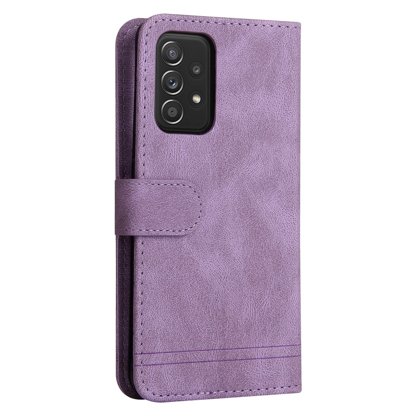 Tree Pattern Metal Button Flip Phone Case PU Leather Wallet Stand Cover for Samsung Galaxy A52 5G/4G/A52s 5G