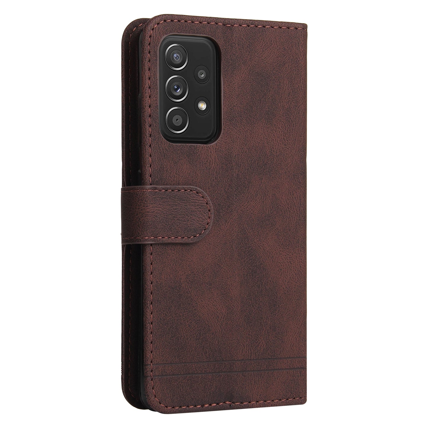 Tree Pattern Metal Button Flip Phone Case PU Leather Wallet Stand Cover for Samsung Galaxy A52 5G/4G/A52s 5G