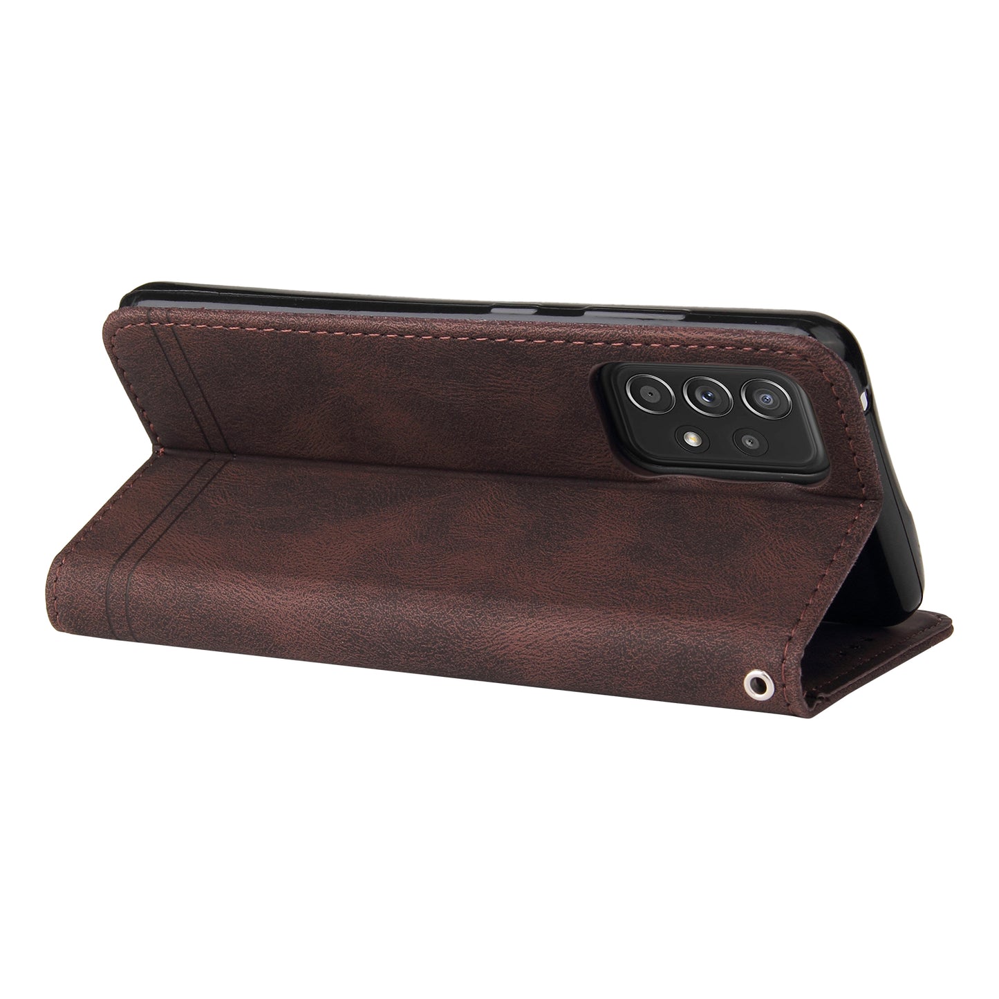 Tree Pattern Metal Button Flip Phone Case PU Leather Wallet Stand Cover for Samsung Galaxy A52 5G/4G/A52s 5G