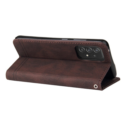 Tree Pattern Metal Button Flip Phone Case PU Leather Wallet Stand Cover for Samsung Galaxy A52 5G/4G/A52s 5G