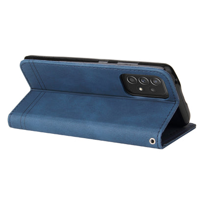 Tree Pattern Metal Button Flip Phone Case PU Leather Wallet Stand Cover for Samsung Galaxy A52 5G/4G/A52s 5G