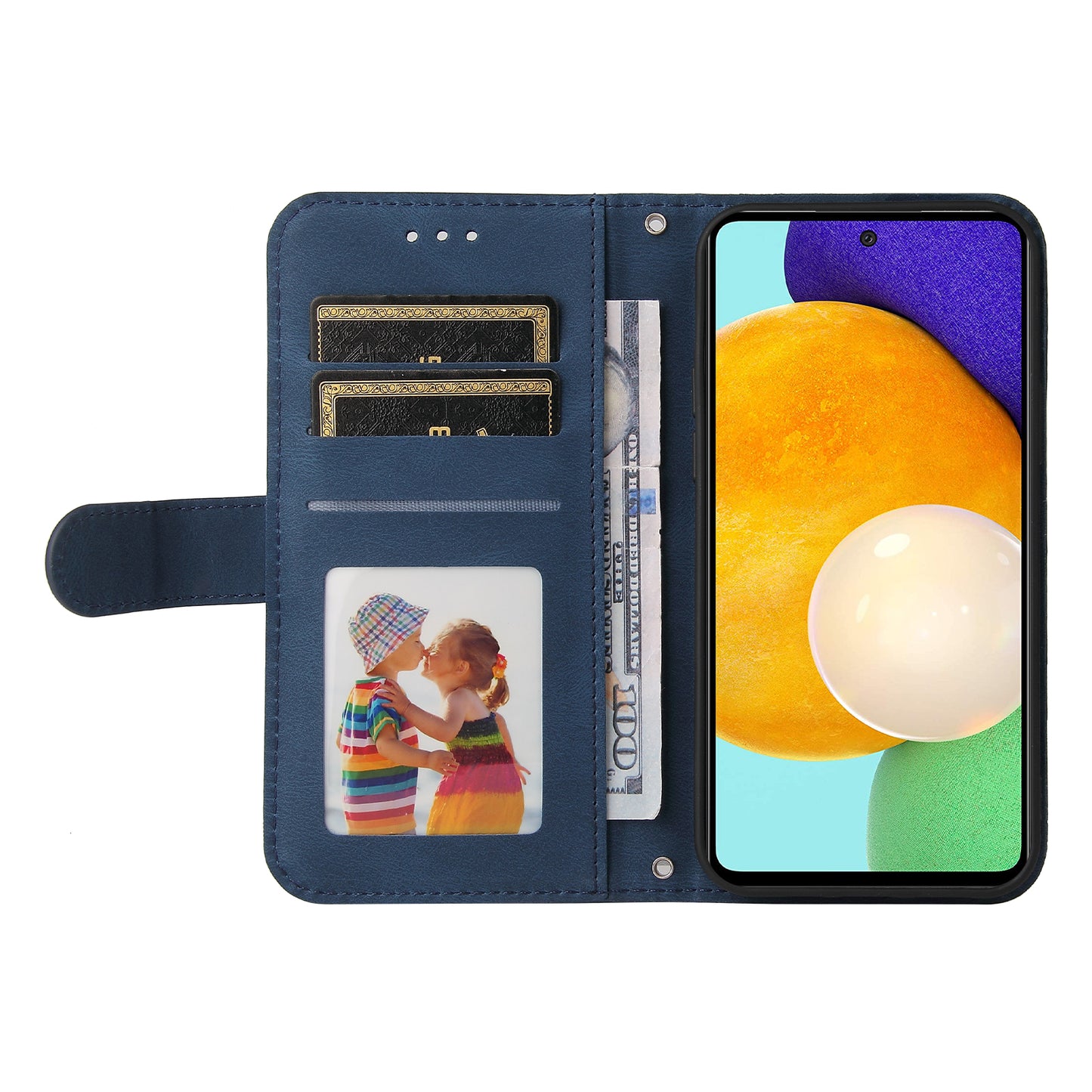 Tree Pattern Metal Button Flip Phone Case PU Leather Wallet Stand Cover for Samsung Galaxy A52 5G/4G/A52s 5G
