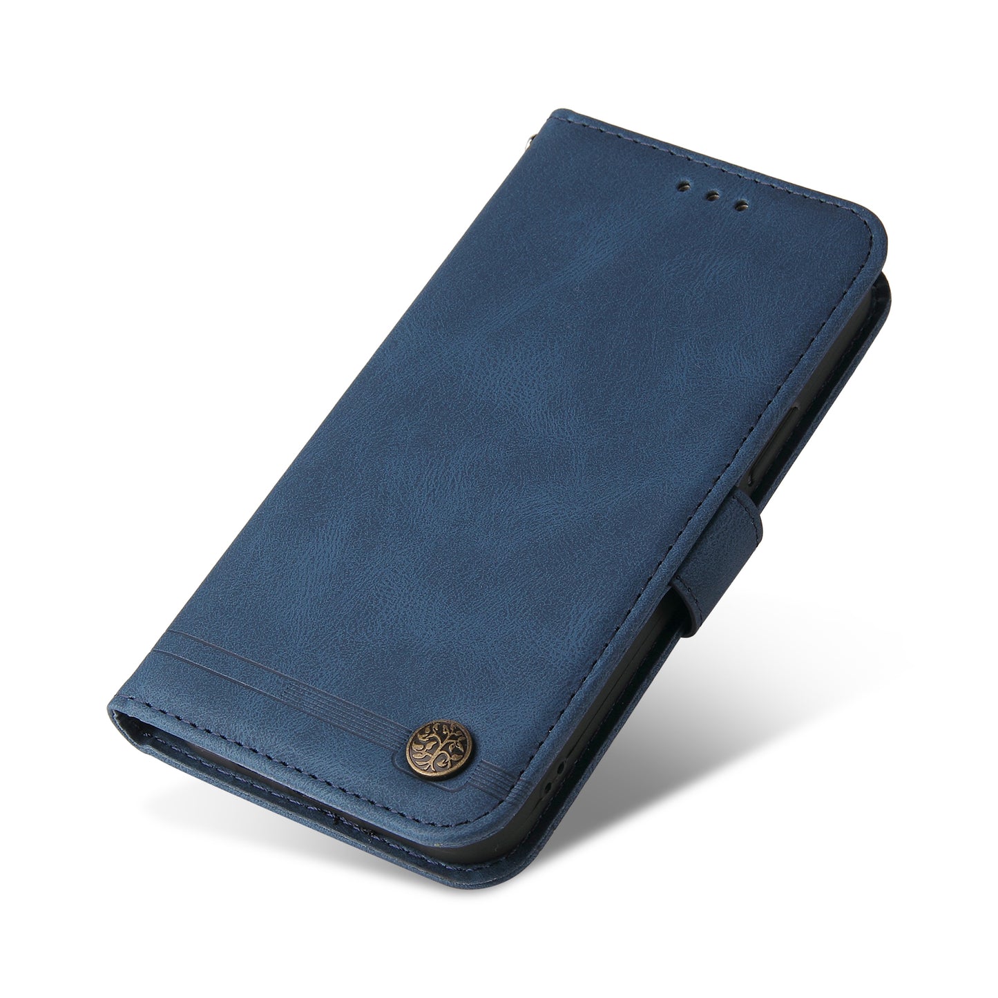 Tree Pattern Metal Button Flip Phone Case PU Leather Wallet Stand Cover for Samsung Galaxy A52 5G/4G/A52s 5G