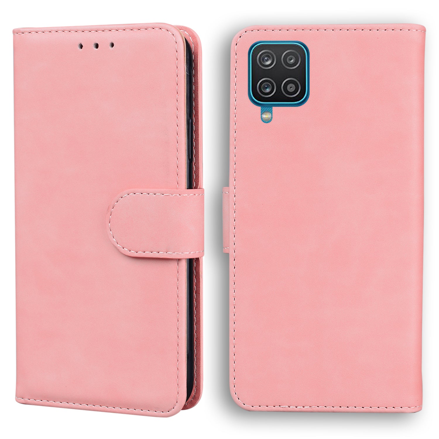 TPU + PU Leather Scratch Resistant Protective Phone Case Cover with Stand and Wallet for Samsung Galaxy M32 (Global Version)