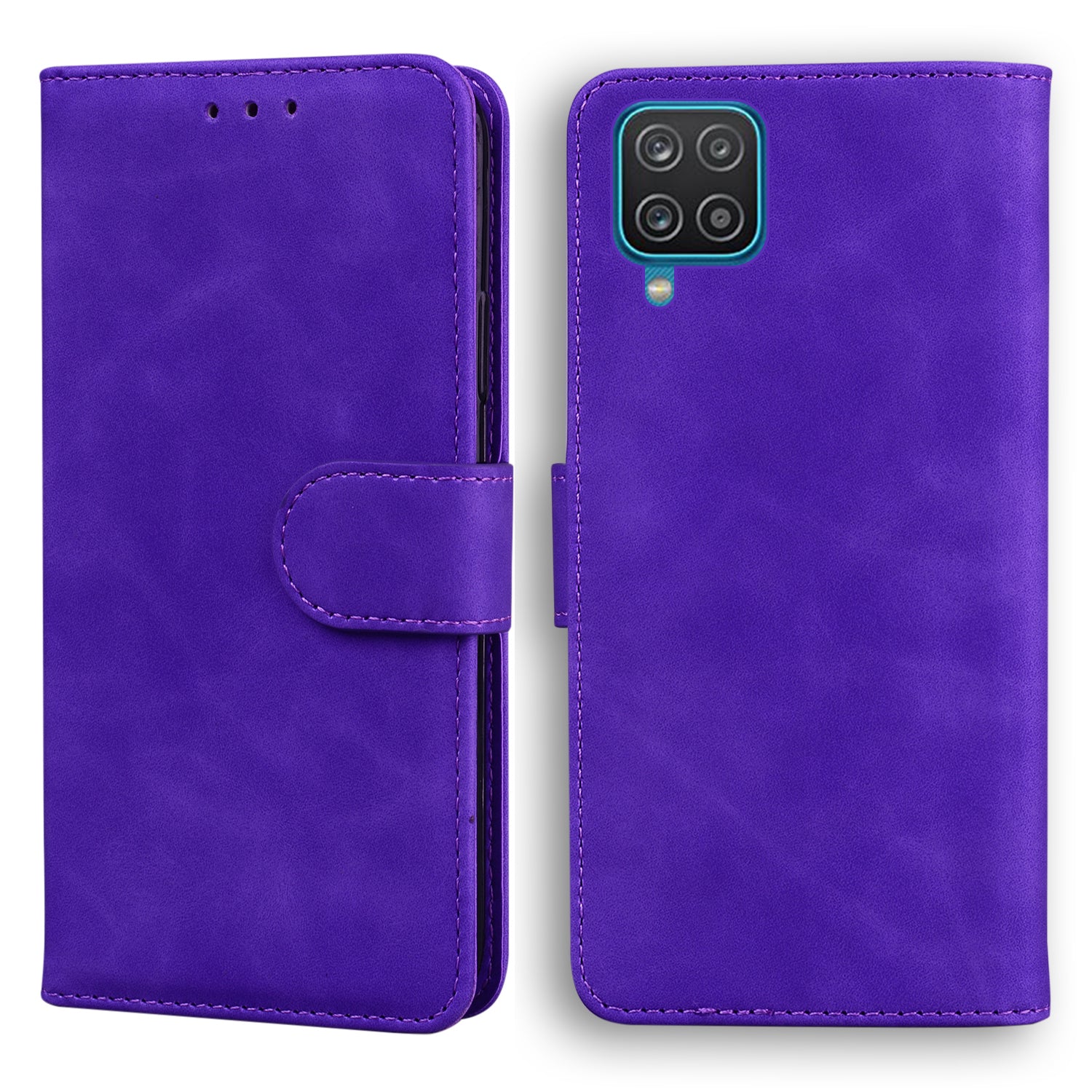 TPU + PU Leather Scratch Resistant Protective Phone Case Cover with Stand and Wallet for Samsung Galaxy M32 (Global Version)