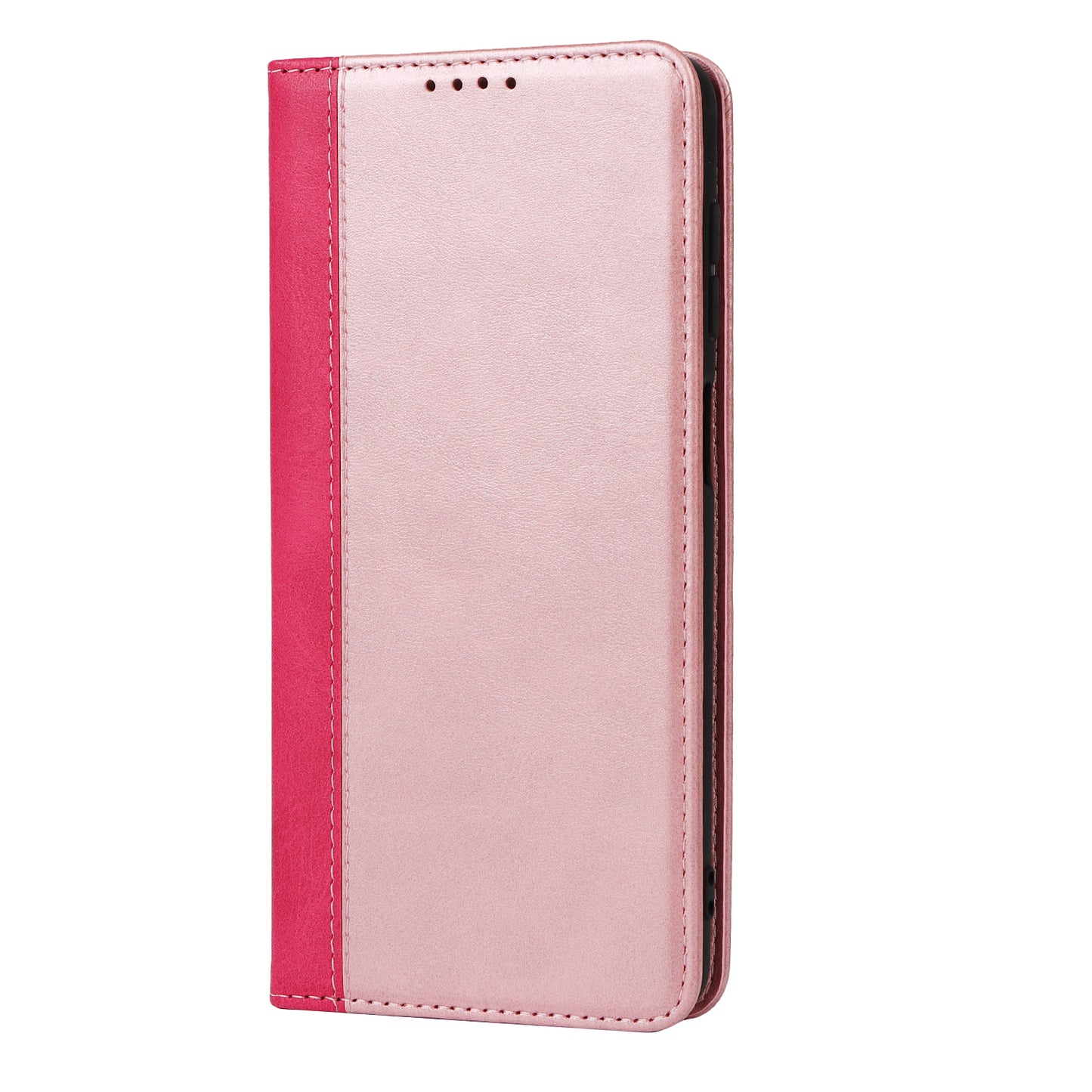 For Samsung Galaxy A12 Auto-absorbed Bi-color Splicing  Leather Wallet Phone Shell Standing Case
