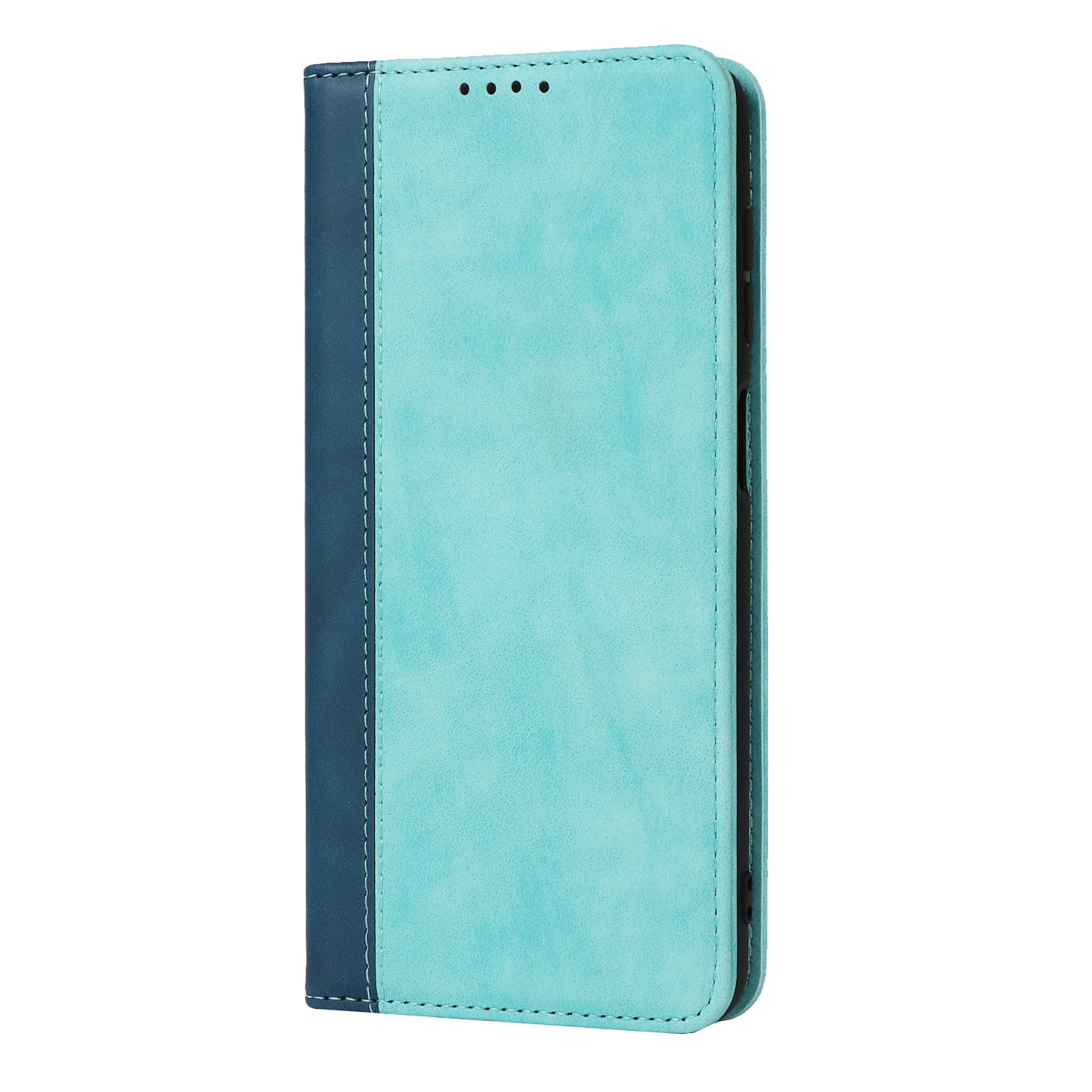 For Samsung Galaxy A12 Auto-absorbed Bi-color Splicing  Leather Wallet Phone Shell Standing Case