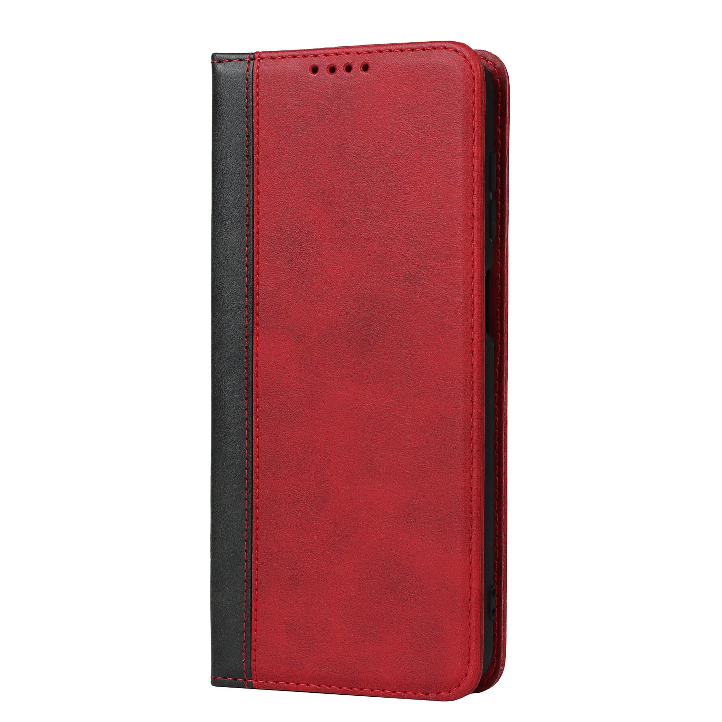 For Samsung Galaxy A12 Auto-absorbed Bi-color Splicing  Leather Wallet Phone Shell Standing Case