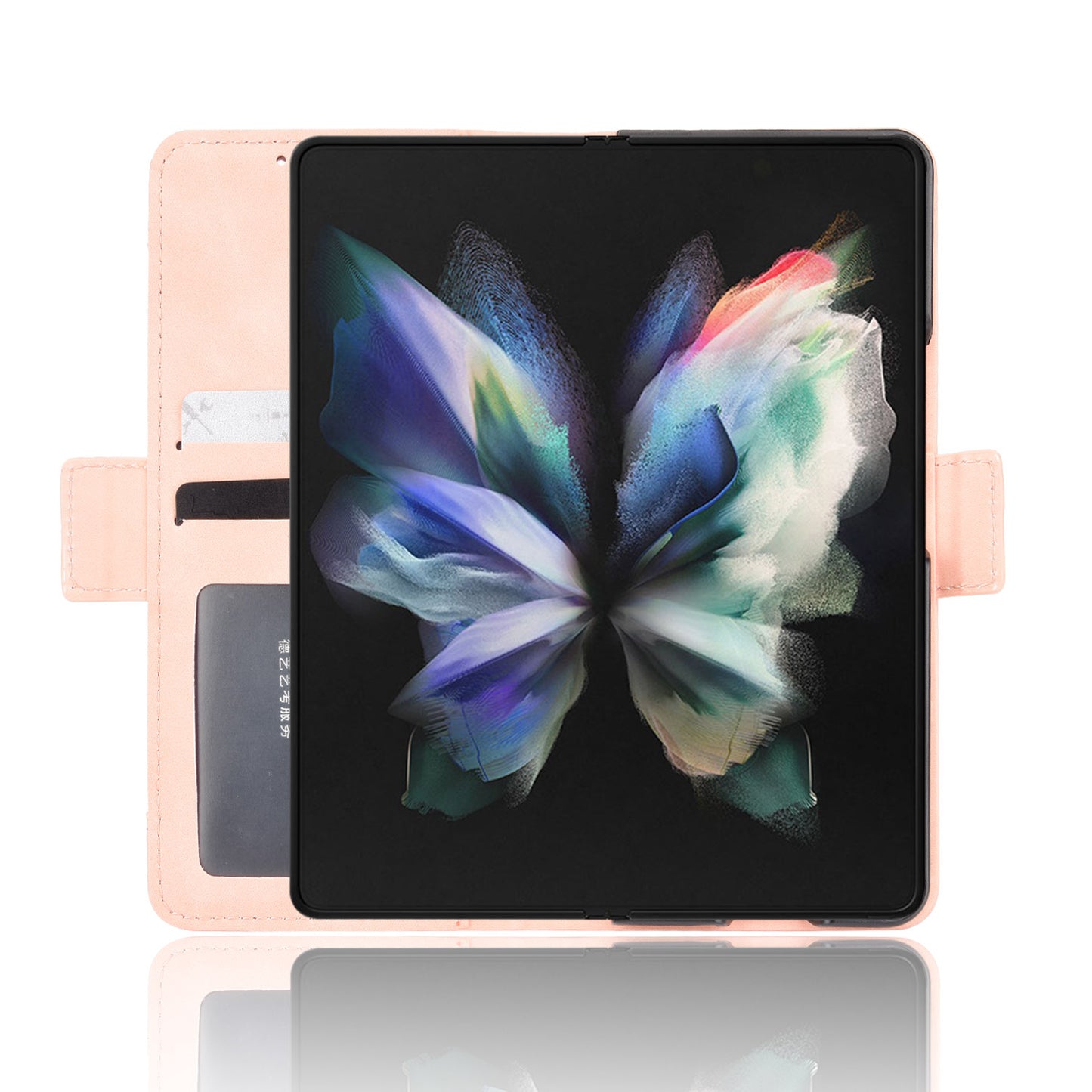 For Samsung Galaxy Z Fold3 5G Well-Protected Anti-Fall Pen Slot Phone Case PU Leather + TPU Phone Cover Multiple Card Slot Wallet Stand Design