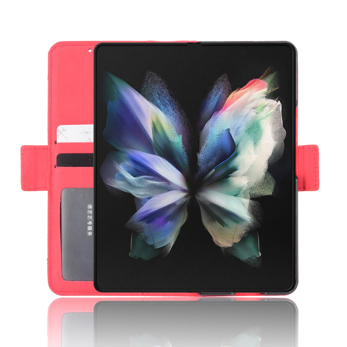 For Samsung Galaxy Z Fold3 5G Well-Protected Anti-Fall Pen Slot Phone Case PU Leather + TPU Phone Cover Multiple Card Slot Wallet Stand Design