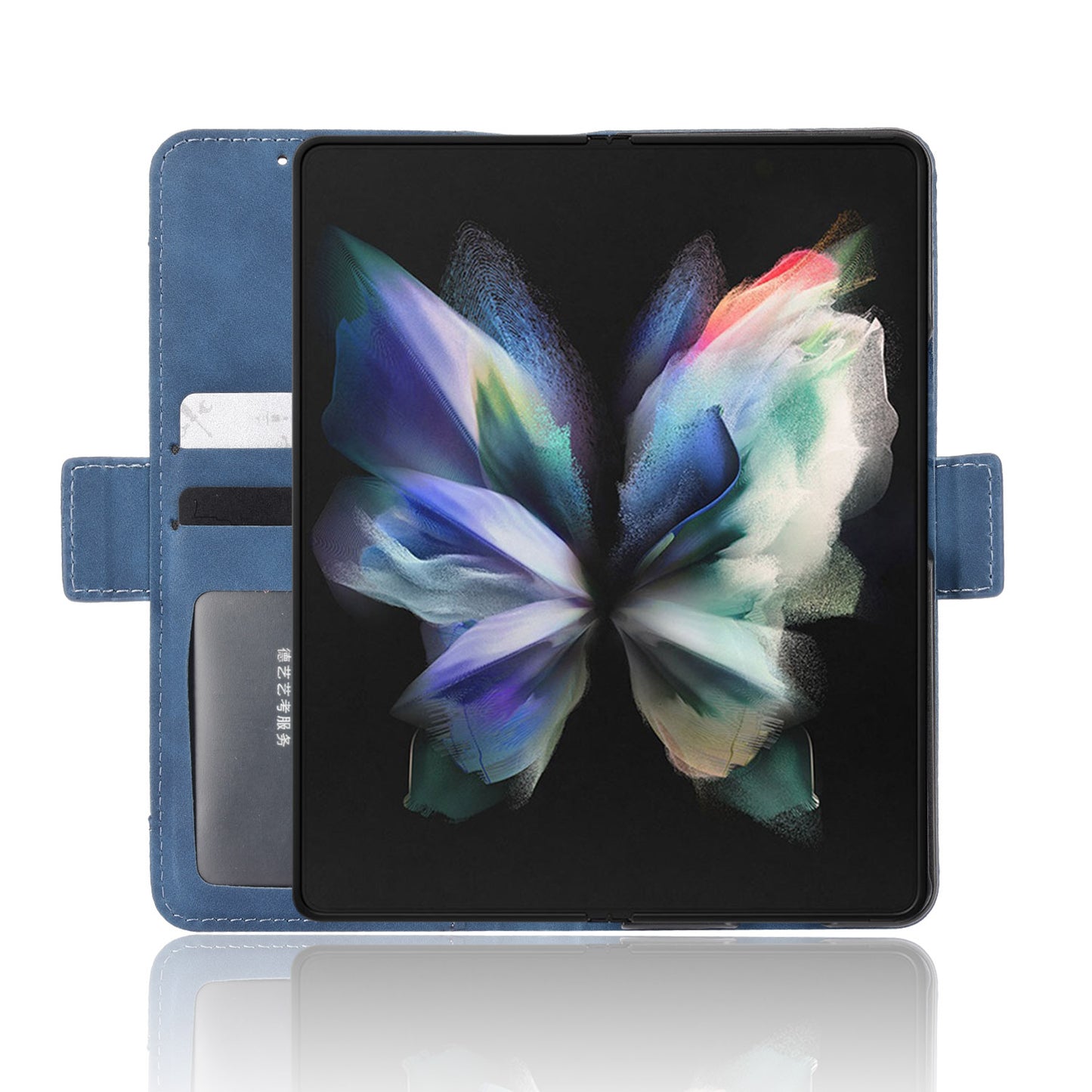 For Samsung Galaxy Z Fold3 5G Well-Protected Anti-Fall Pen Slot Phone Case PU Leather + TPU Phone Cover Multiple Card Slot Wallet Stand Design