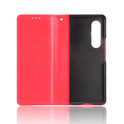 For Samsung Galaxy Z Fold3 5G Retro Textured Surface Pen Slot Shockproof Leather Phone Cover