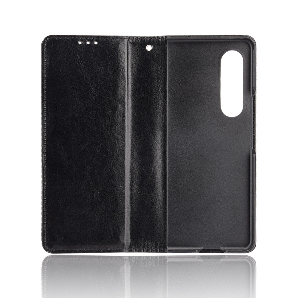 For Samsung Galaxy Z Fold3 5G Retro Textured Surface Pen Slot Shockproof Leather Phone Cover