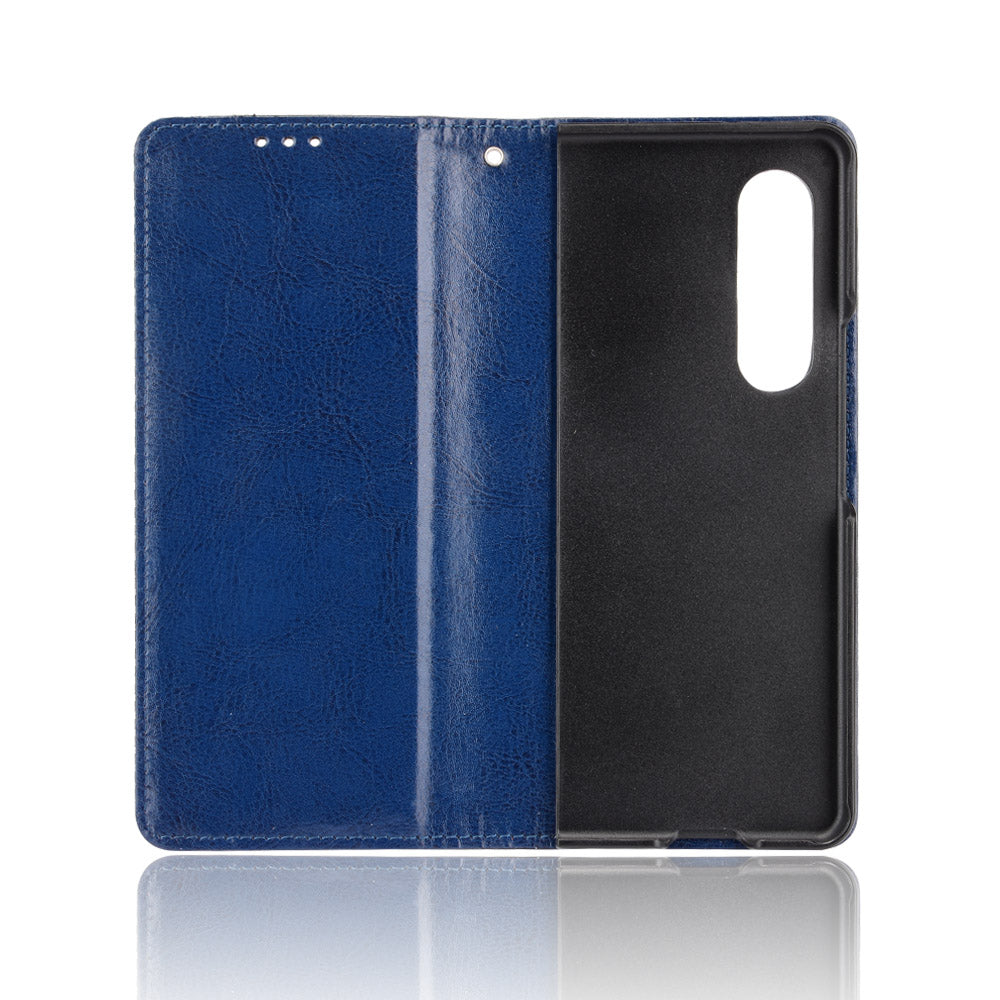 For Samsung Galaxy Z Fold3 5G Retro Textured Surface Pen Slot Shockproof Leather Phone Cover