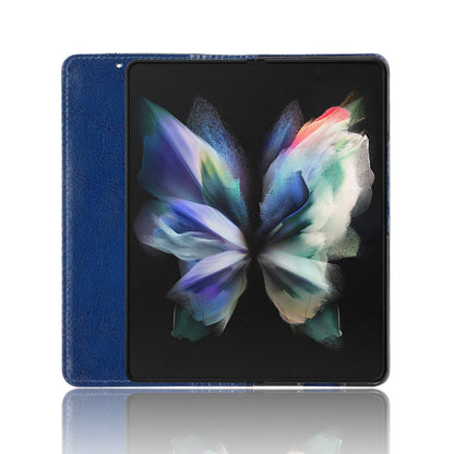 For Samsung Galaxy Z Fold3 5G Retro Textured Surface Pen Slot Shockproof Leather Phone Cover