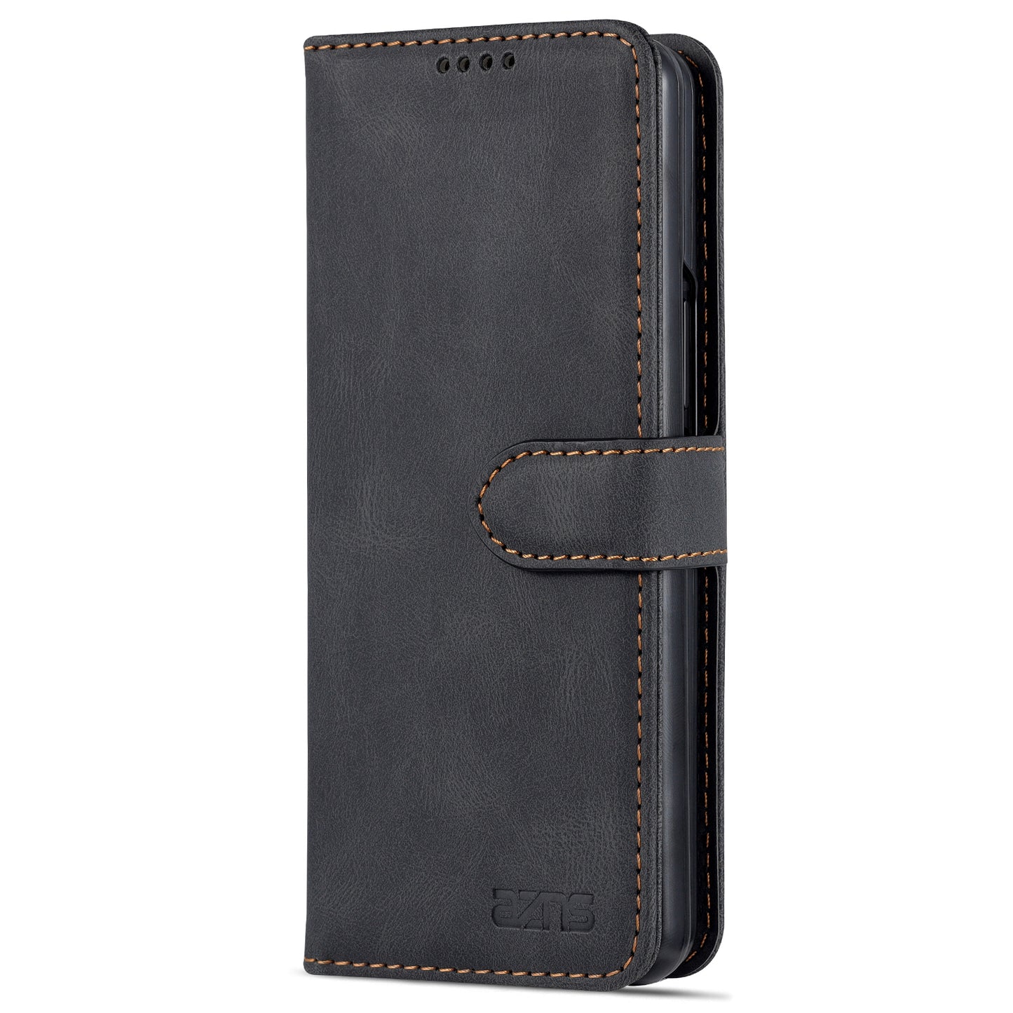 AZNS PU Leather Magnetic Clasp Closure Well-Protected Shockproof Phone Case with Stand Wallet for Samsung Galaxy Z Fold3 5G
