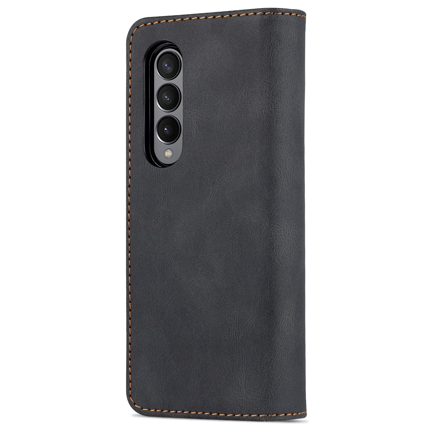 AZNS PU Leather Magnetic Clasp Closure Well-Protected Shockproof Phone Case with Stand Wallet for Samsung Galaxy Z Fold3 5G