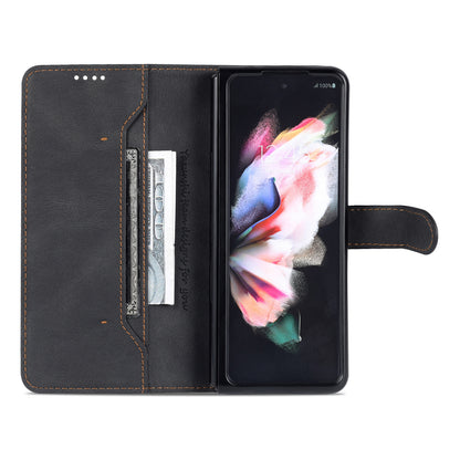 AZNS PU Leather Magnetic Clasp Closure Well-Protected Shockproof Phone Case with Stand Wallet for Samsung Galaxy Z Fold3 5G