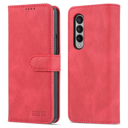 AZNS PU Leather Magnetic Clasp Closure Well-Protected Shockproof Phone Case with Stand Wallet for Samsung Galaxy Z Fold3 5G