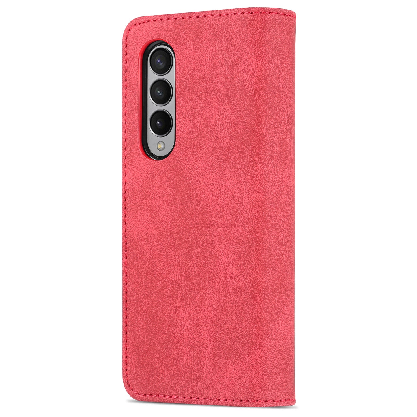 AZNS PU Leather Magnetic Clasp Closure Well-Protected Shockproof Phone Case with Stand Wallet for Samsung Galaxy Z Fold3 5G