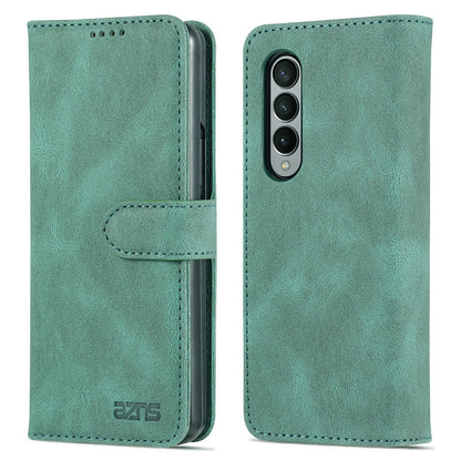 AZNS PU Leather Magnetic Clasp Closure Well-Protected Shockproof Phone Case with Stand Wallet for Samsung Galaxy Z Fold3 5G